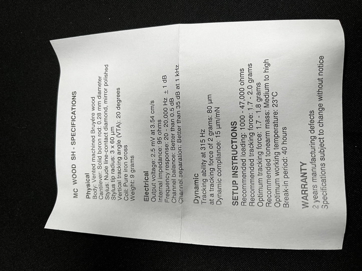 Benz Micro Wood SH MC speaker