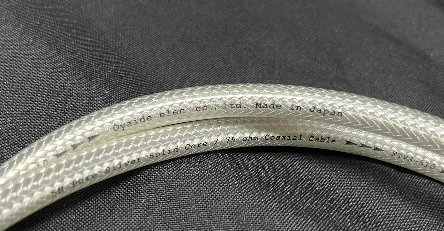 Oyaide FTVS-510 Coaxial 75Ohm BNC Digital Audio Cable 5N Pure Silver