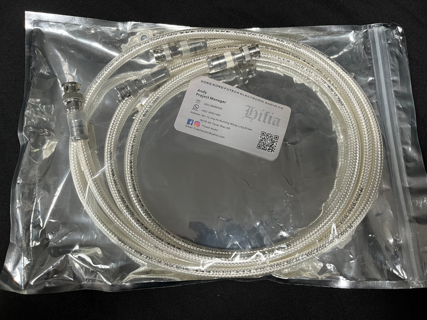 Oyaide FTVS-510 Coaxial 75Ohm BNC Digital Audio Cable 5N Pure Silver